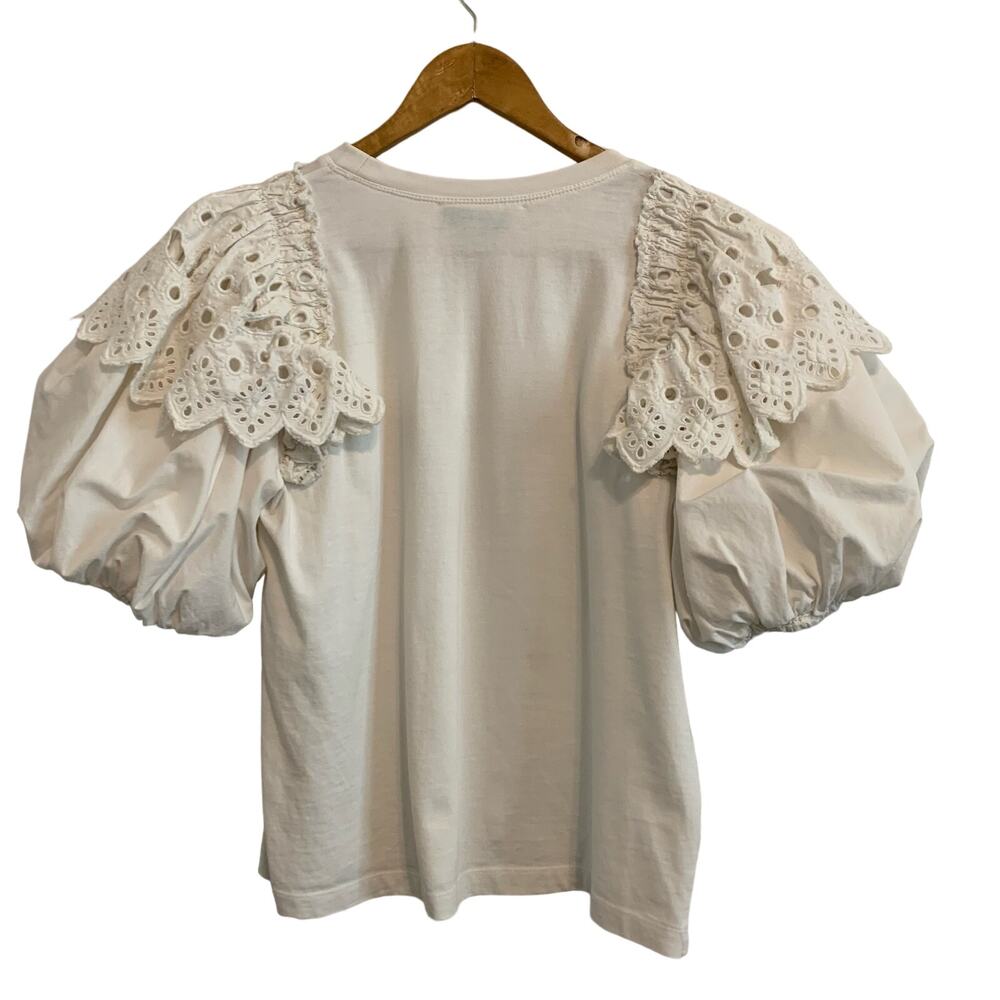 Sea New York Hazel Cream Eyelet Puff Sleeve Top - Picture 9 of 9